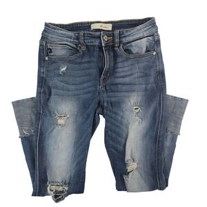 KanCan Womens‎ Distressed Medium Wash Denim Skinny Jeans Juniors Size 7/27